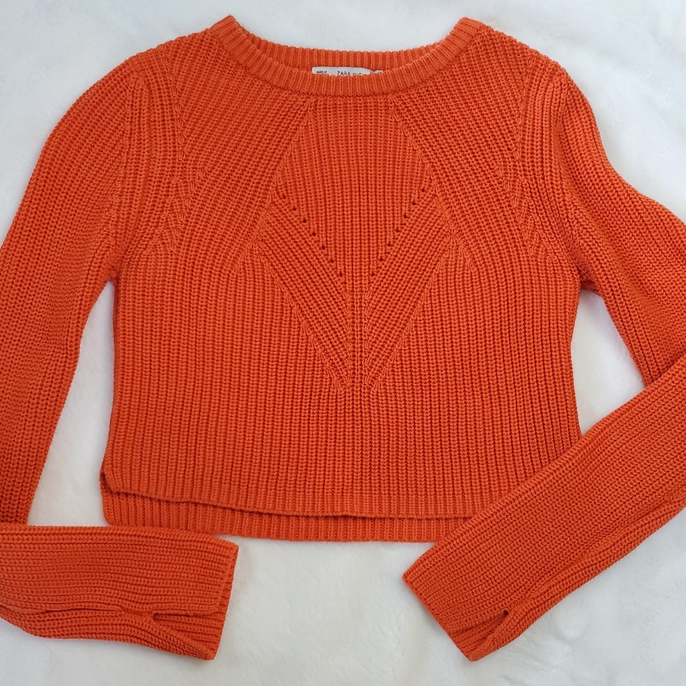 Zara cropped knit sweater